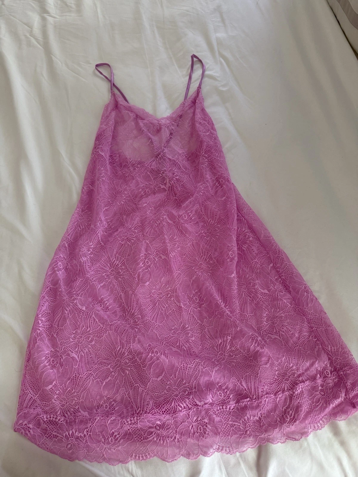 UNDERCOVER Victorias Secret abito slip pizzo trasparente rosa floreale trasparente sexy