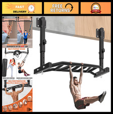 Heavy Duty 48" Ceiling Mount Pull Up Bar, Multi Grip Chin Up Bar, 600LBS Capacit