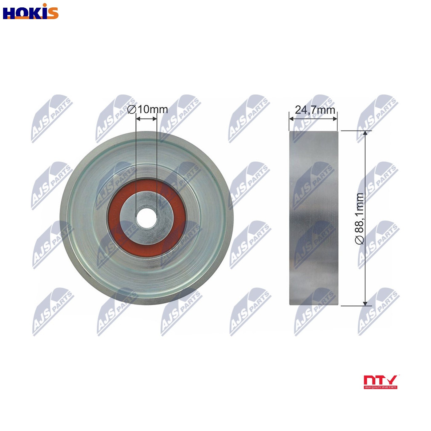 NTY RNK-TY-031 Deflection/Guide Pulley, V-ribbed belt for TOYOTA - Image 7