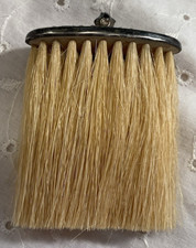 Antique/Vintage Horse Hair Clothing Brush Ornate Silverplate Top 2.5" x 2" x 1"