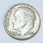 1962 D ROOSEVELT SILVER DIME - 90% SILVER - CIRCULATED COIN #5097
