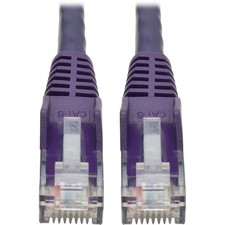 Tripp Lite Cat6 Gigabit Snagless Molded UTP Patch Cable RJ45 M/M , Purple, 6 ft