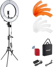 NEEWER Ring Light Kit: 18"/45cm Outer 55W 5600K Dimmable LED Ring Light - Black