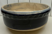 Vintage Rowe Pottery Works Rose Bowl Cobalt Blue Glaze 9"