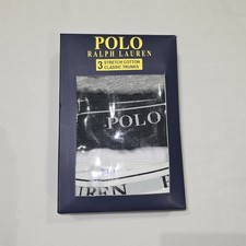 Image of Polo Ralph Lauren Men's 3 Pack Trunks Stretch Cotton Boxer Shorts Size L New