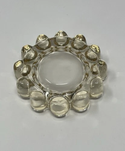 MCM Anchor Hocking Boopie Bubble Glass VTG  Ashtray Trinket Dish Clear