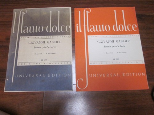 il flauto dolce/ GIOVANNI GABRIELI SONATA PIAN'E FORTE FOR 8 recorders #UE 12631