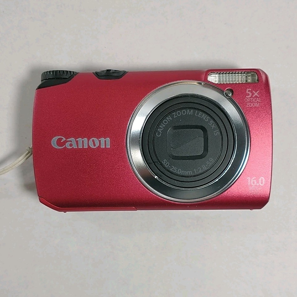 Canon PowerShot A3500 IS 16.0MP Digital Camera - Red for sale