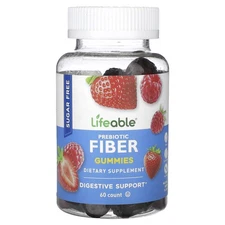 Prebiotic Fiber Gummies, Sugar Free, Natural Berry, 60 Gummies