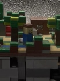 LEGO Minecraft Micro World Assembled Appears Complete With Box Steve And Creeper