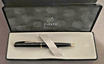 #ad INFLECTION PARKER BALL PEN LACQUER BLACK NEW IN BOX 45432 00 $19.99