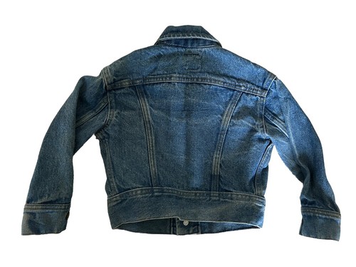 Vintage Lee Size 5 Kids Denim Blue Jean Jacket Snap Button - Picture 3 of 4