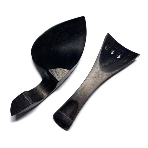 4/4 Violin Ebony Wood Fitting Tailpiece Chinrest Peg Endpin Boxwood Insert - Picture 3 of 6
