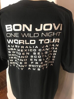 Bon Jovi One Wild Night World Tour Concert T-shirt black Size XL