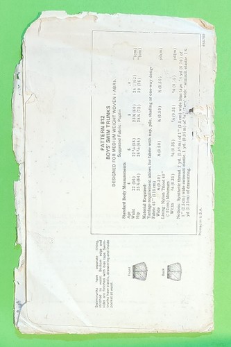 Kwik Sew 812 - Boy's swim trunks - Size 4 to 10 - UNCUT Paper Sewing Pattern - Picture 3 of 4