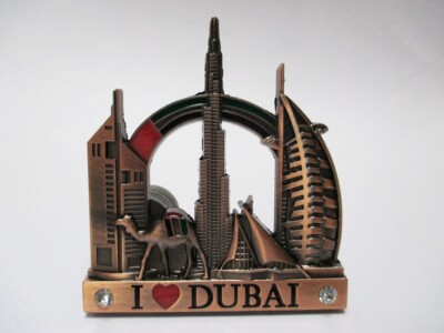 Dubai Magnet Metall Burj Kalifa Al Arab Emirates Kamel (36redbro)