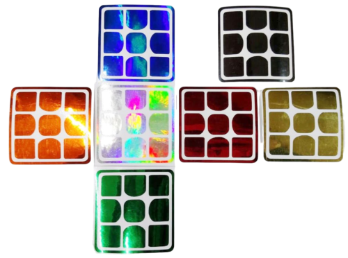 Replacement Stickers for your Rubik's Cube 3x3 Valk 3 Clasic Metal 7 templetes - Afbeelding 1 van 3