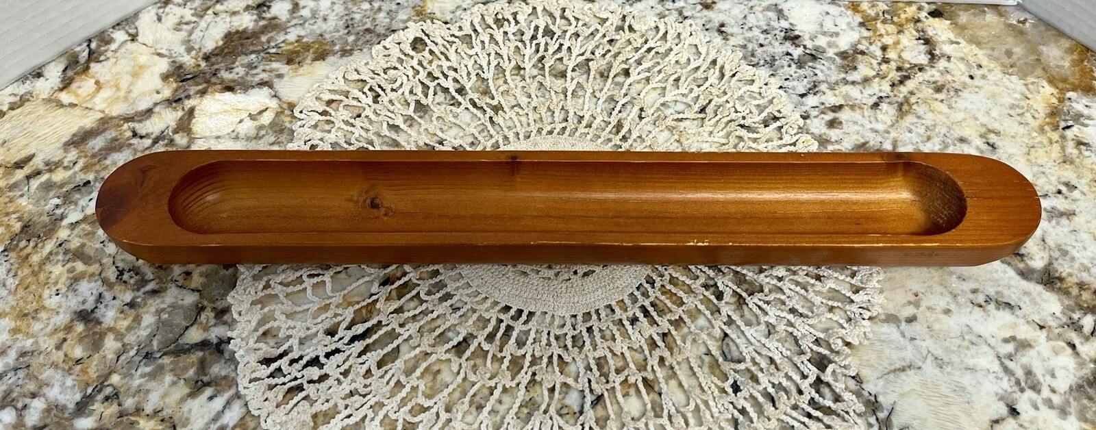 Vintage Wooden Wood Olive Tray Serving Dish 16” Made In Taiwan, vintage serveware