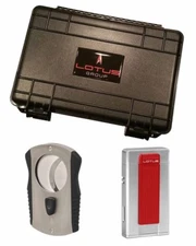 Lotus LGS5630 Ambassador Colussus Cutter Gift Set Red Lighter Warranty