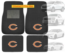 4PC NFL Chicago Bears Car Truck Black All Weather Carpet Floor Mats Set