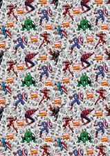 MARVEL COMIC Birthday Gift Wrap - Marvel Super Heroes Gift Wrap - Spiderman Hulk