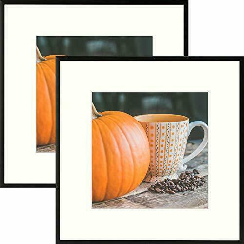 2-Pack 12x12 Aluminum Metal Picture Frame with Ivory Color Mat for 8 x 8 Photo - Picture 1 of 7