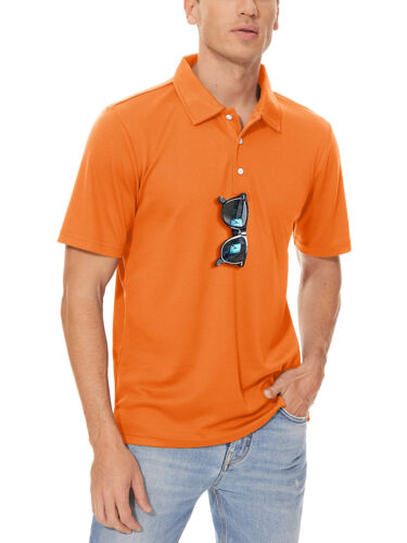 Men's Casual Polo Shirts Short Sleeve Quick Drying Outdoor Golf Sport Work Tops - Picture 92 of 126