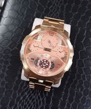 x Orologio Da Polso Zcc Time4 Grande Uomo Analogico Data Quarzo Rosa Rame lac