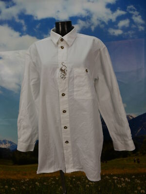 Size XL costume shirt Ifen white airy cotton with great bird embroidery TH819