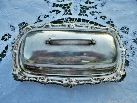 silver metal butter bowl silver metal butter