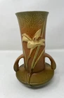 Vintage Roseville USA Zephyr Lilly Vase 132-7 Handled Ver In Russeť