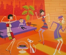 SHAG "The Little Baron" 04 Custom Framed Artwork Mondri Art Kitty Cat *Ship FREE