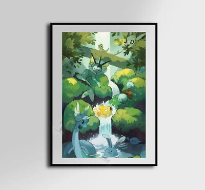 canvas wall art magikarp, Dragonair , Squirtle , anime pokemon studio