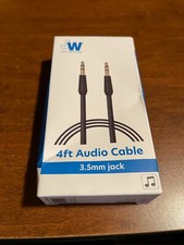 Just Wireless 4ft Flat TPU Auxiliary Cable 3.5mm - Black