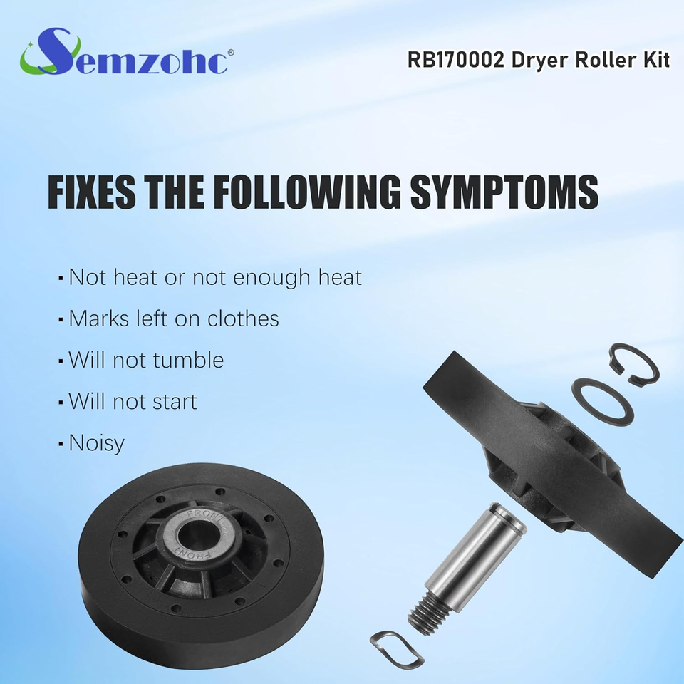 RB170002 Dryer Roller Kit Parts Compatible with Speed Queen Dryers