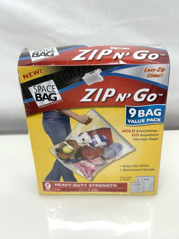 Nueva bolsa espacial cremallera go 9 bolsas resistente XL y XXL fácil cremallera deslizante aspiradora nuevo en paquete sellado Foto 2 de 4
