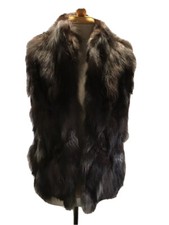 June Brand Tan Brown Undyed Fox Fur Ladies Vest Size- Extra Small
