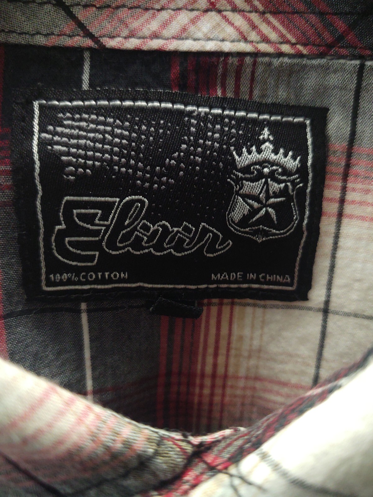 Men Elixir Button Down Red Black White Plaid Shor… - image 2