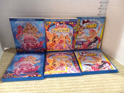 3 Barbie movies-Secret Door,The Pearl Princess & Princess Power