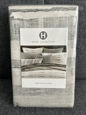 Hotel Collection Broken Stripe Euro Pillow Sham Gray/Cream NWT MFSRP 135