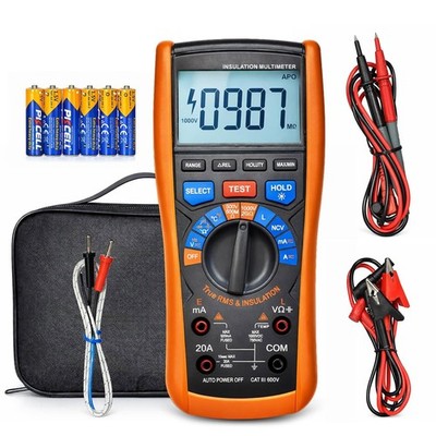 Isolationswiderstandsmessgerät TRMS Digitalmultimeter 2000MΩ 1000V Megaohmmeter