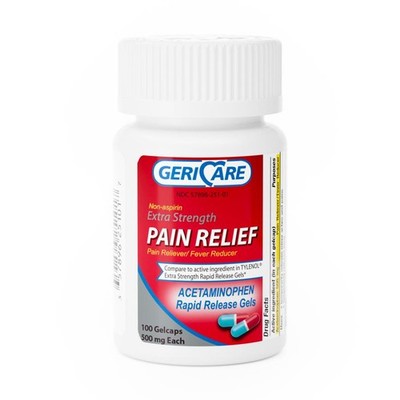 Geri-Care Extra Acetaminophen Pain Reliever/Fever Reducer 500mg Gelcaps