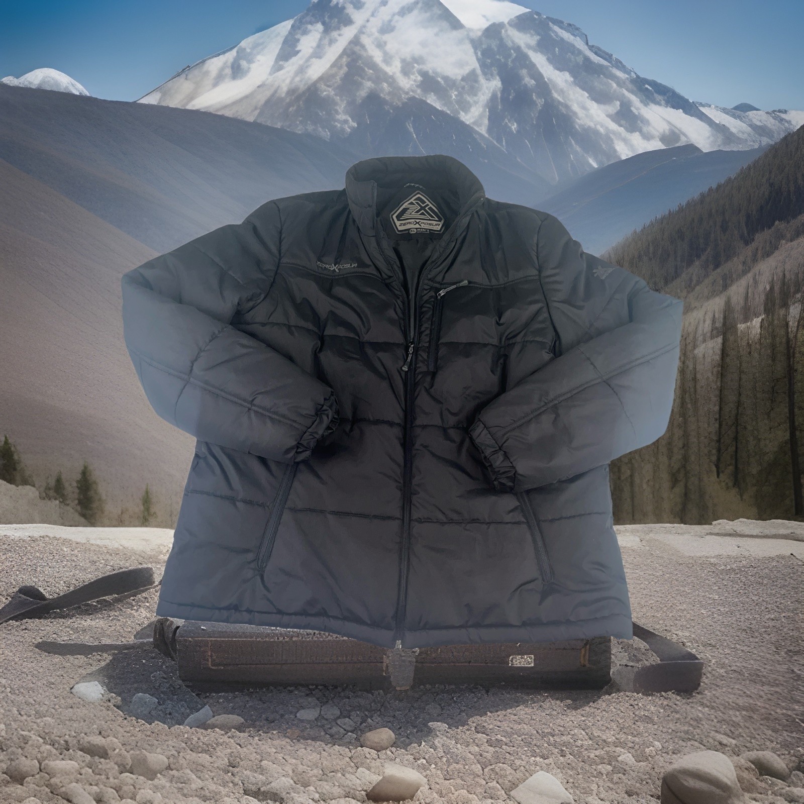 Puffer Quilted Ski Coat Black Insulated