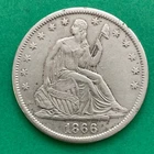 1866-S Liberty Seated Silver Half Dollar - Free Shipping in USA