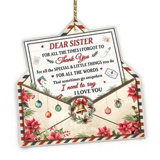 Dear Sister Ornament 2025   5" Sisters Christmas Ornament for Tree   Cute Orn...