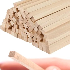 40PCS Square Basswood Dowel Rods 12 Inch – 3/8 x 12 