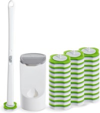 Disposable Toilet Brush,Toilet Bowl Brush and Holder Set with 30 Magic Sponge Er