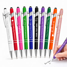 Customized Engraved Metal Pens Personalized Laser Name Logo Gift 10 Colors