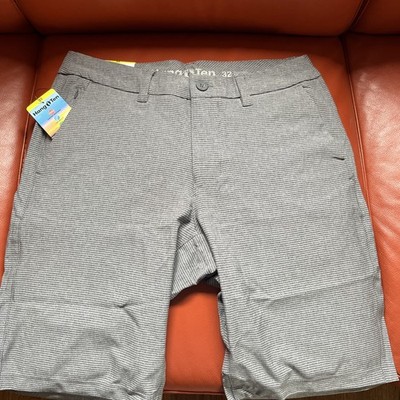Hang Ten Men's Gray Flat Front Hybrid Shorts, Size 32 for Swimming and Golf NWT