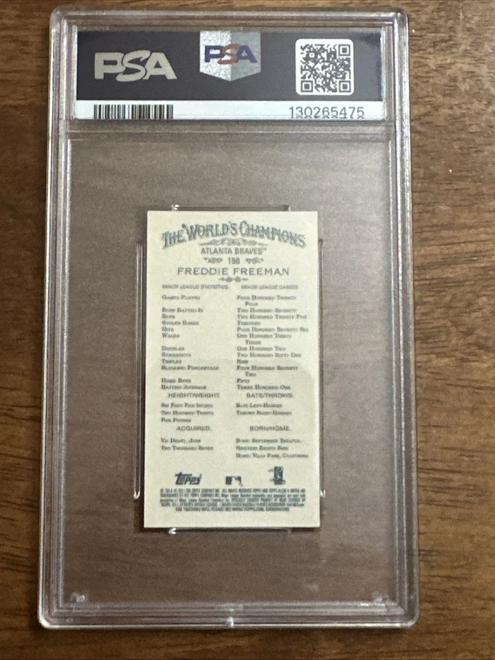Freddie Freeman 2011 Topps Allen & Ginter Mini Black Rookie PSA 9 Atlanta Braves - Image 3 of 3